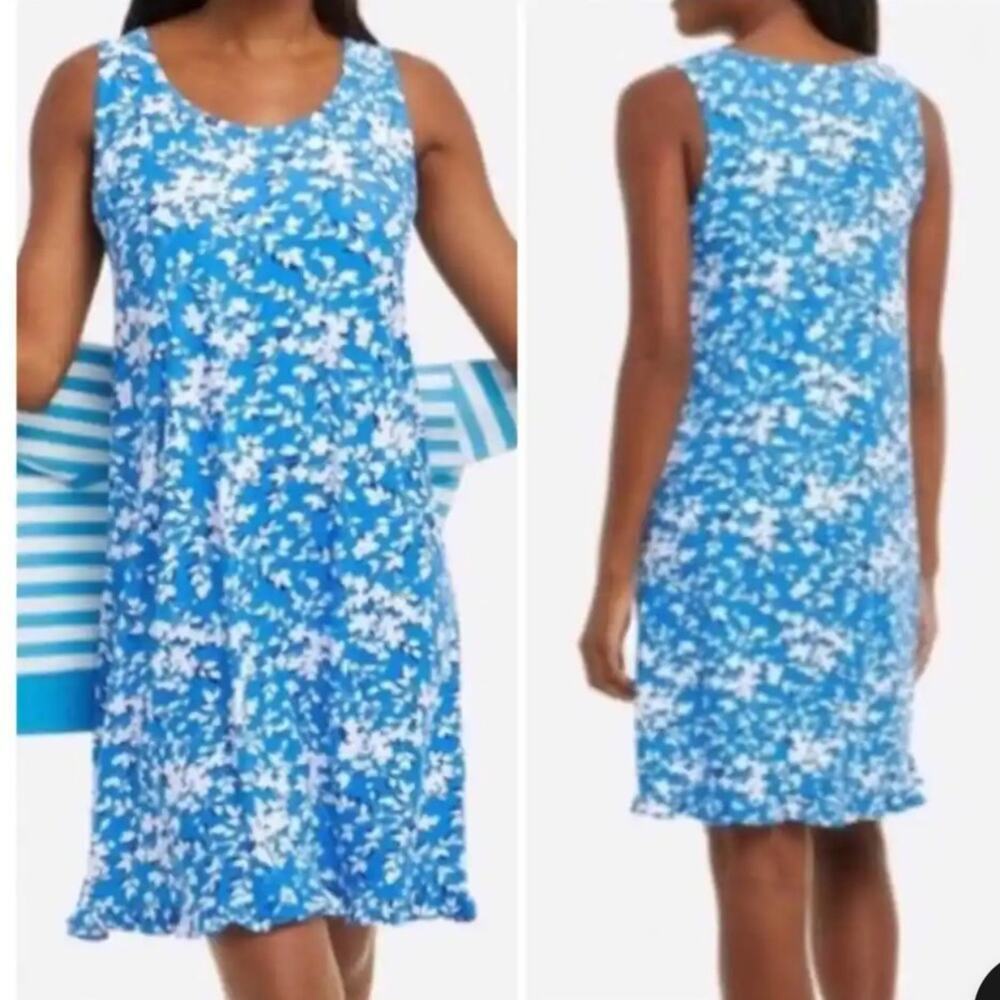 Draper James Sleeveless Floral Print Tankโ Ruffle Trim Mini Dress Size L/XL